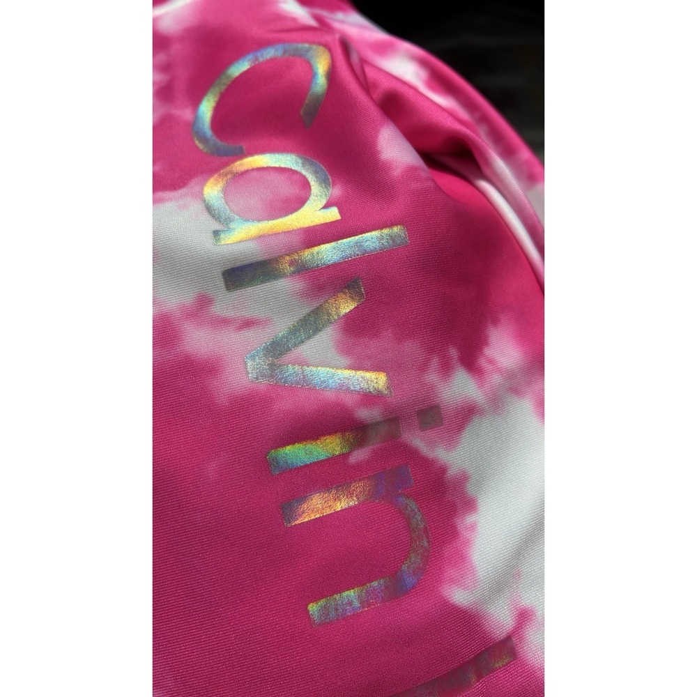 Girls XL Pink Tie-Dye Uv Protectant Swim Top Calvin Klein Surf Rash Guard - Picture 4 of 5